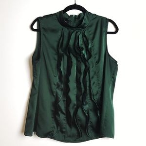 Jones New York ‘silk’ green ruffle top